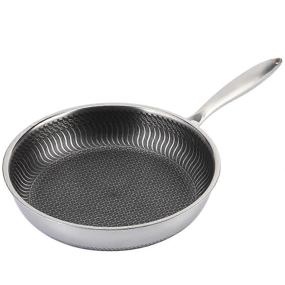 Household 304 Stainless Steel Egg Cooking Frying Pan Non-Stick Pot Kitchen Utensils 28cm