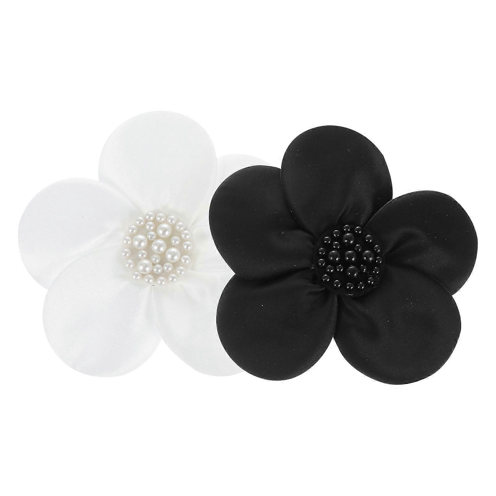 DIY Flower Patch Five-Petaled Pearl Flowers for Sewing Applique 4Pcs