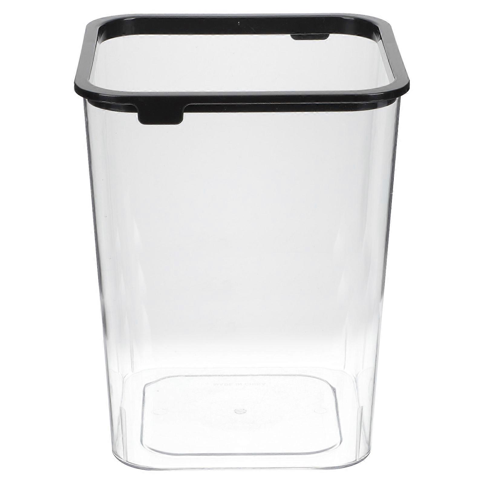 Transparent Decorative Garbage Basket Square Waste Paper Basket for Indoor Use Made of Pet for Storage 1Pack