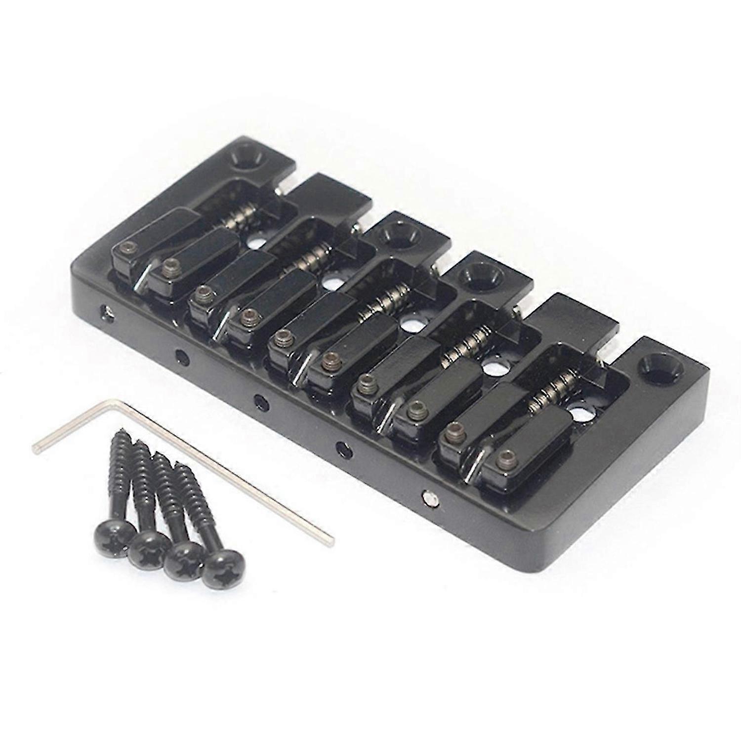 5-String Bass Bridge Body Bottom Through String Spacing 16.5MM Bass Fixed Bridge Black