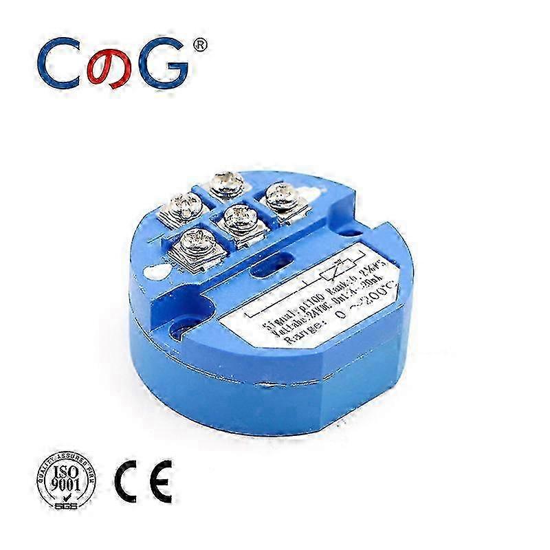 PT100 to 4-20mA 0-600 Celsius Thermal Resistance Converter RTD Input 4-20mA Output Head-mounted Temperature Transmitter