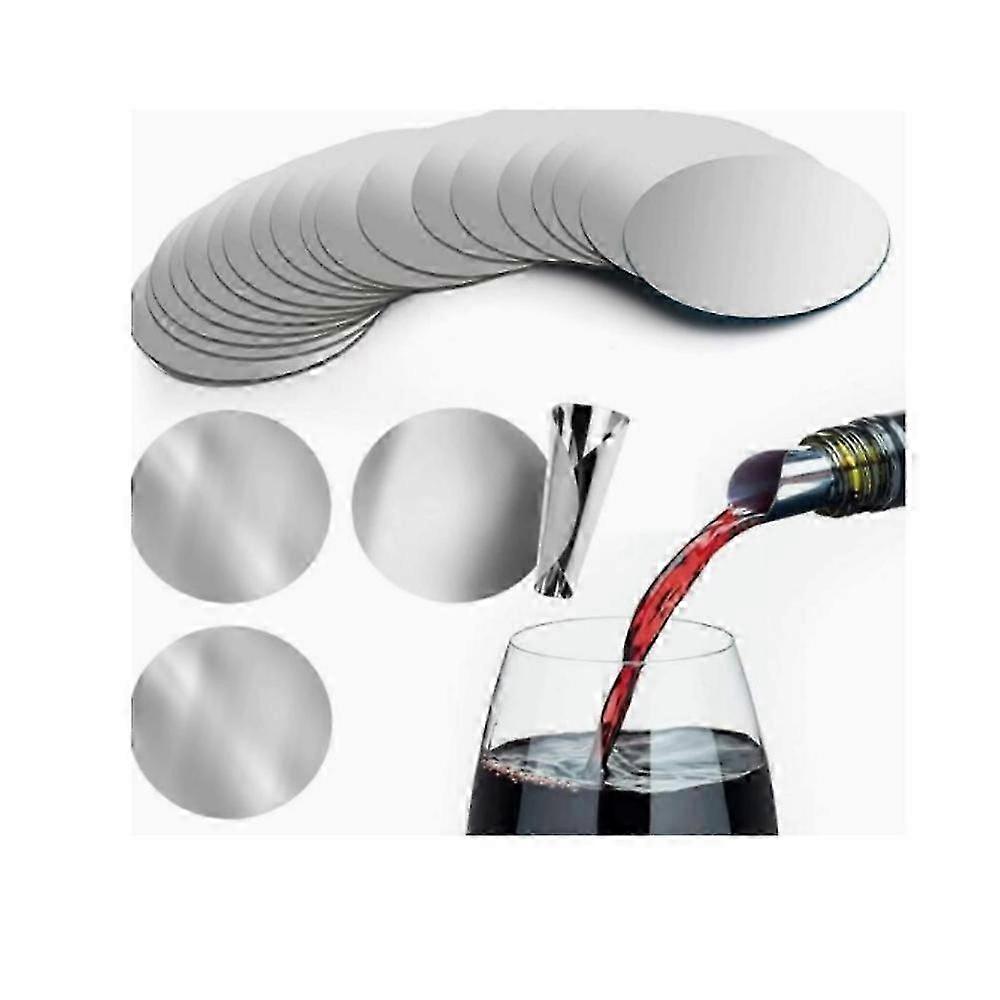 50pcs Silver Wine Pourer Discs Drip-proof Drop Drip Stop Pouring Pour Spout Pour Wine Thin