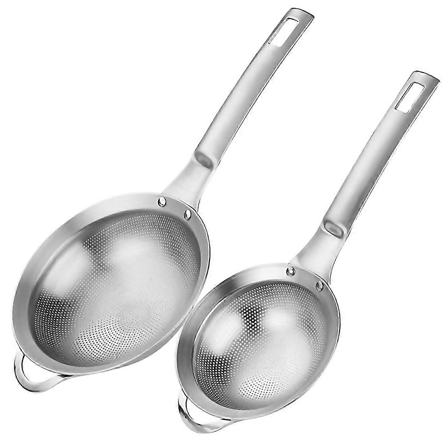 For Punch Hole Sieve Fine Mesh Stainless Steel Small Colander Strainer With Handle Metal Mini Sifter