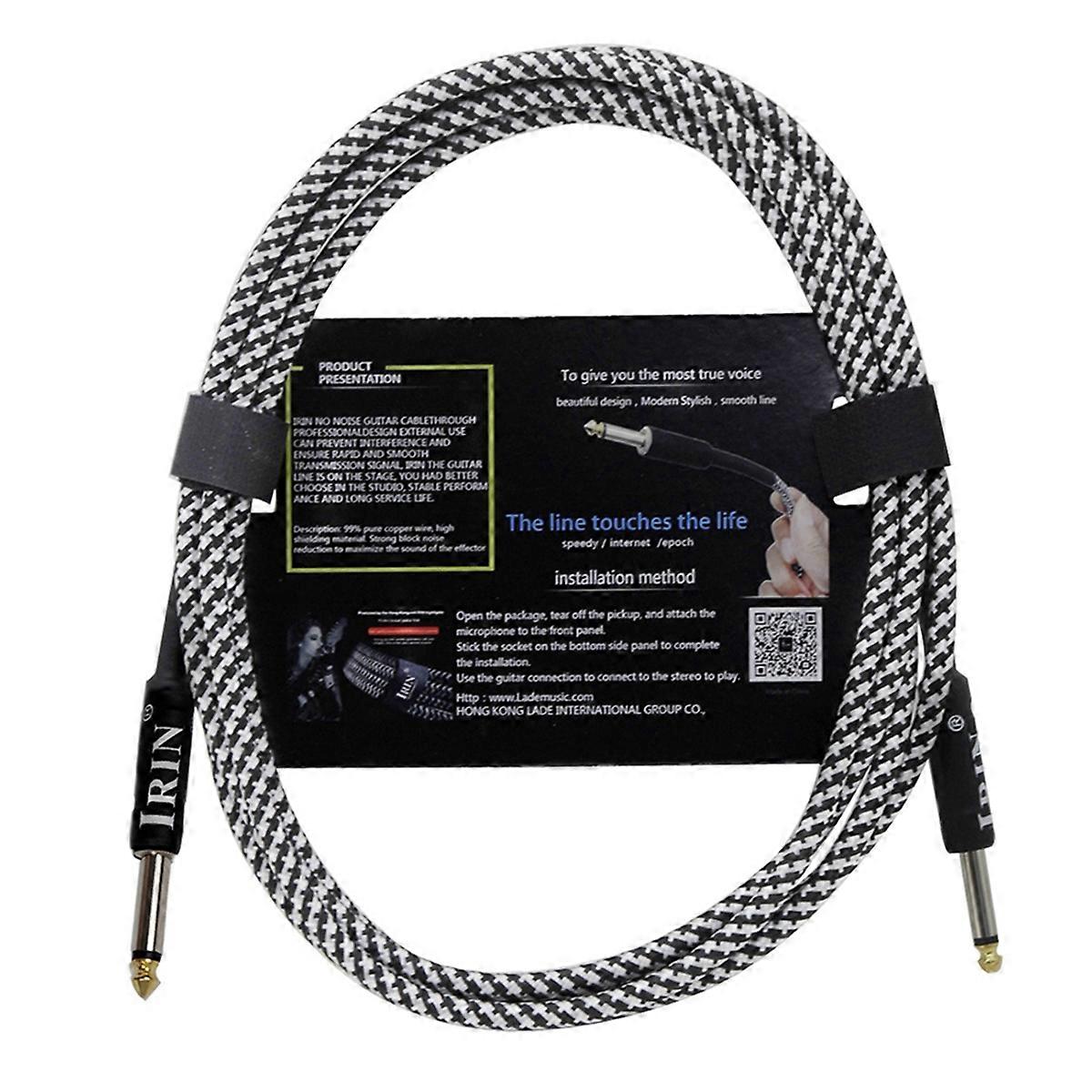  Guitar Cable Noise Reduction Cable (10M) Black & White