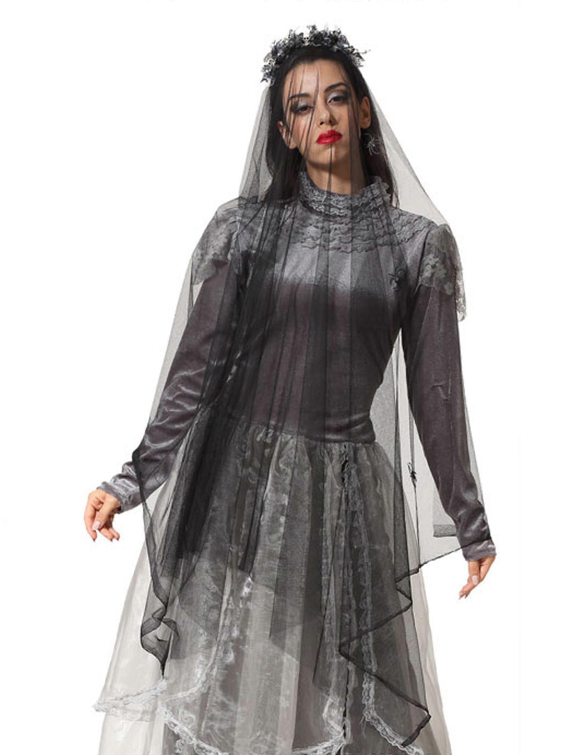 Long veil with female skeletons
