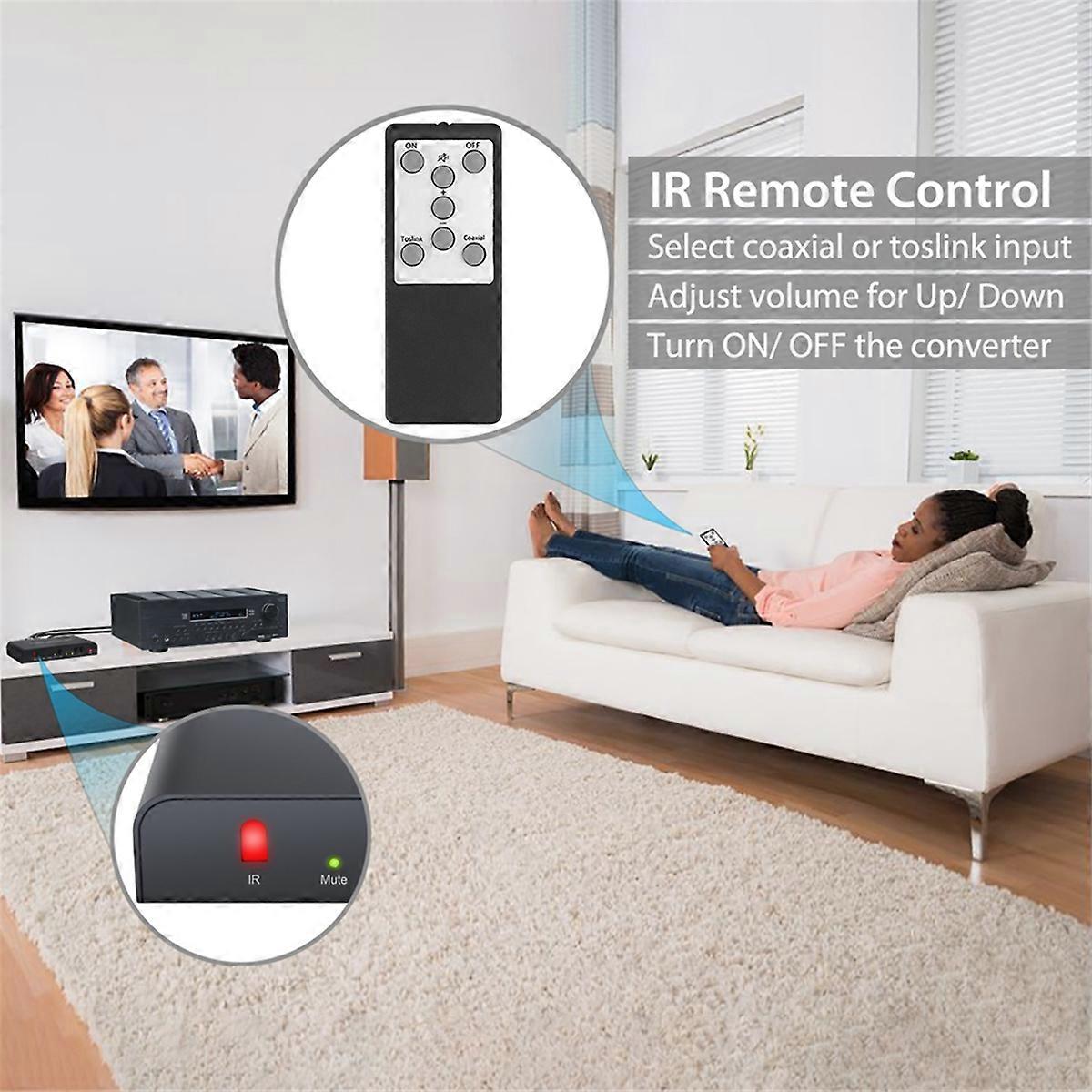 Audio Converter with IR Remote Control Digital Coaxial