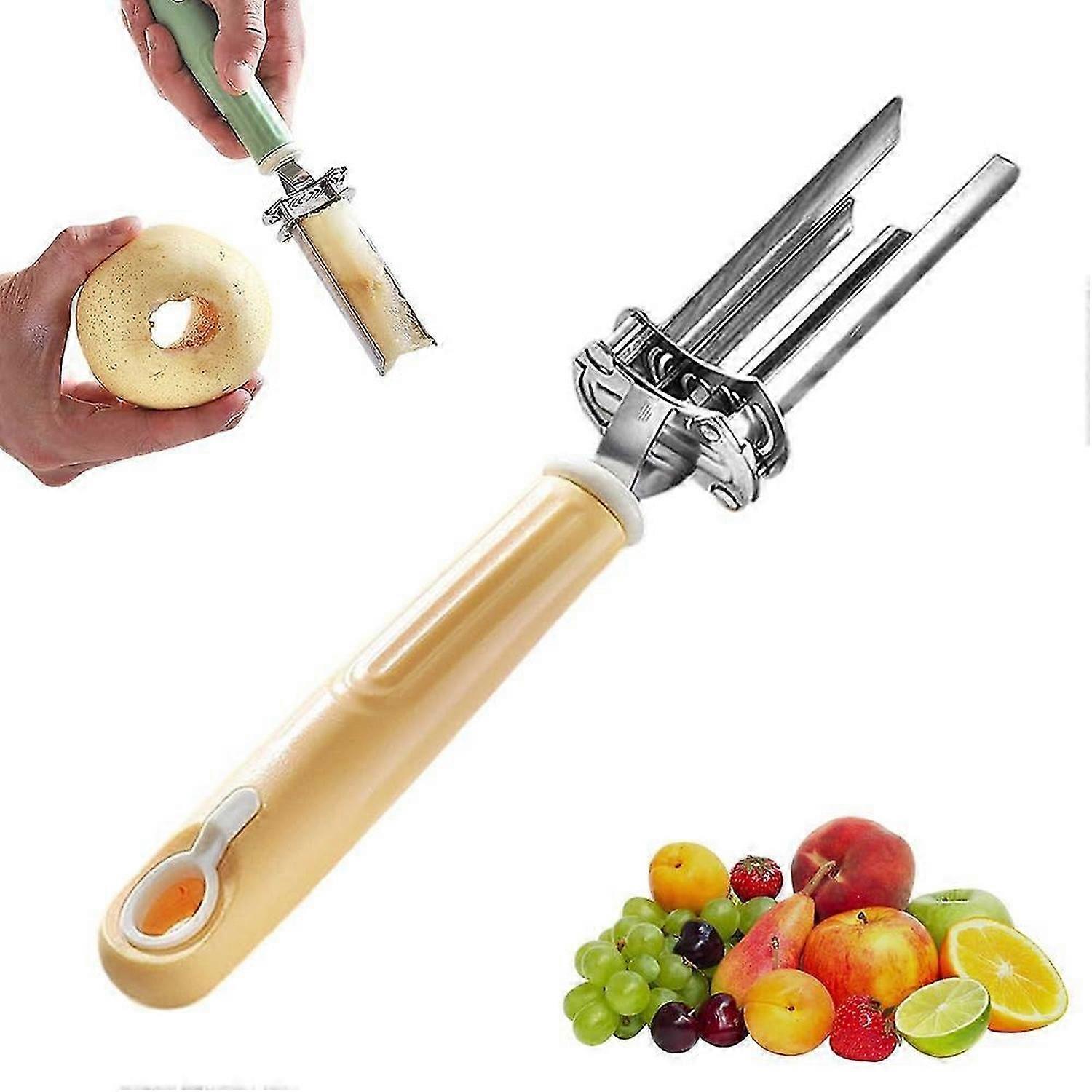 Adjustable Fruit and Vegetable Corers Tool, Upgraded 2-in-1 Bell Pepper Cutter & Deseeder, Removing Fruit & Vegetable Cores