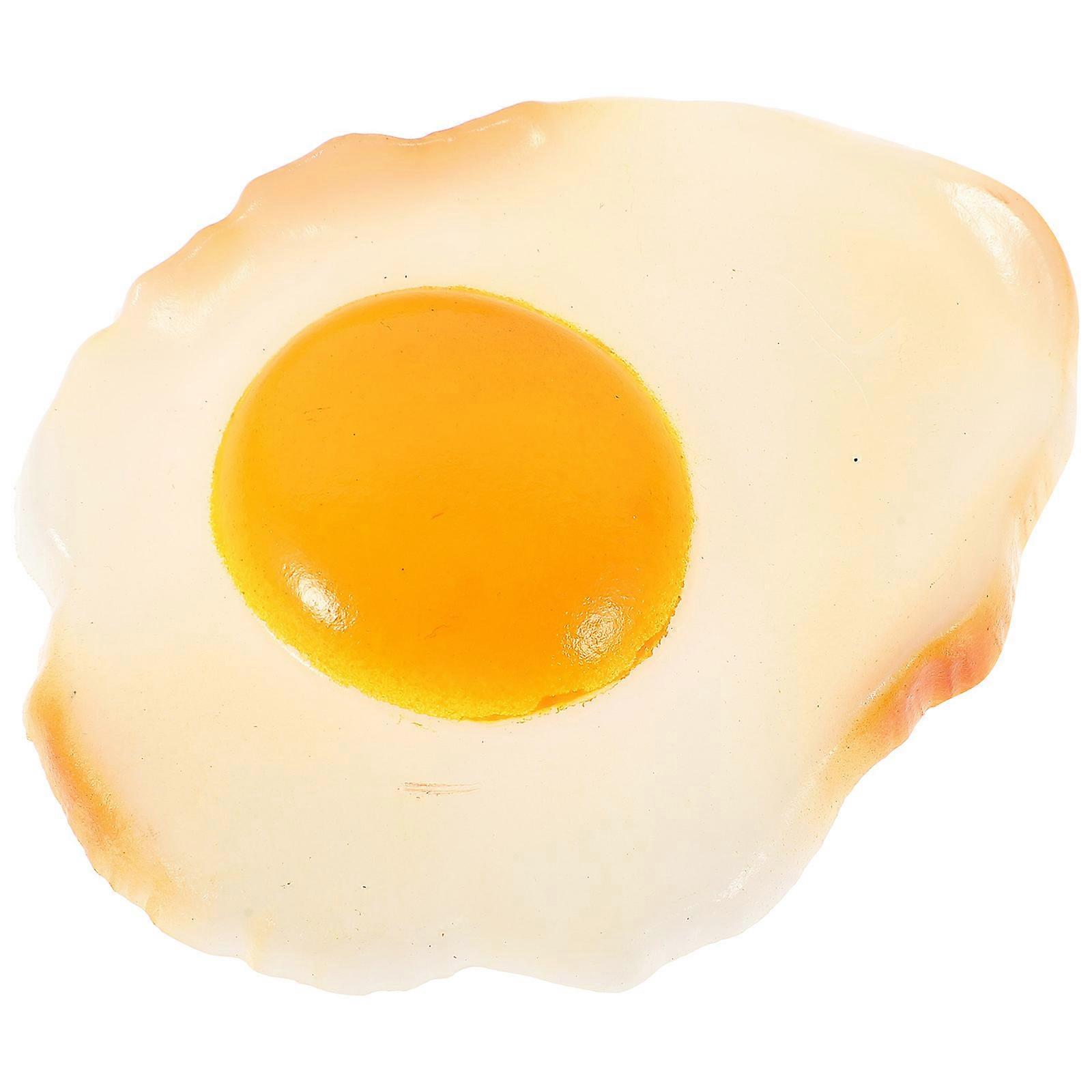 Simulation Fried Egg Model PVC Material for 2Pcs Decorative Prop