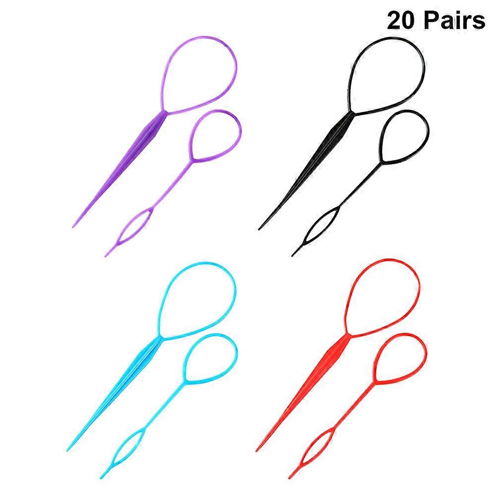 40 Pairs Of Plastic Tail Hair Braid Tool For Women Suitable For Party And Banquet Assorted Color DIY Hair Styling