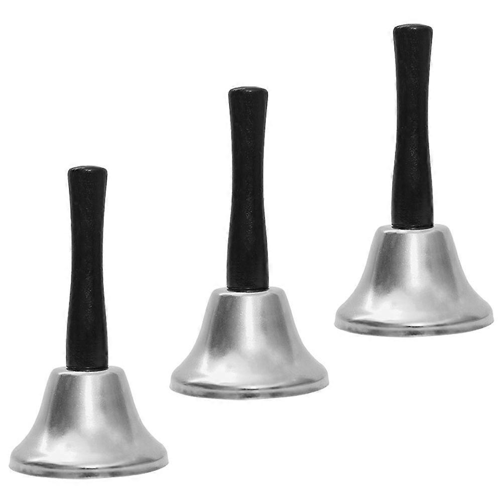 Christmas Handbell Metal Decorative Bells for Party Use 6Pcs Silver Set