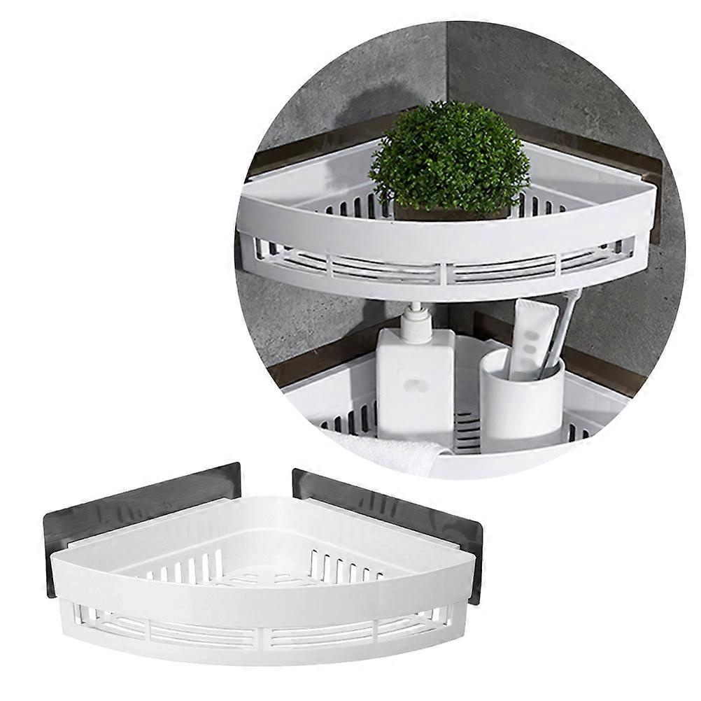 Bathroom Organizer Triangle Shelf for Storage 2Pcs White Wall Mounted Rack