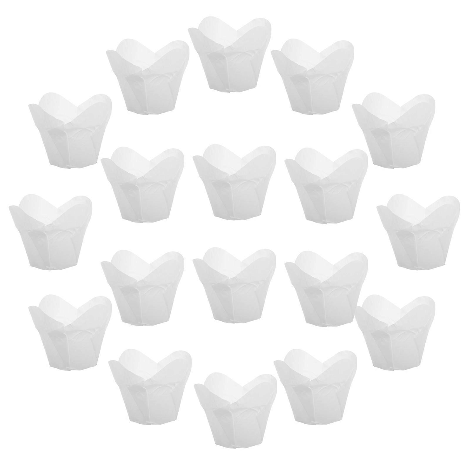 100Pcs Oilproof Baking Paper Cups in White for Baking Enthusiasts Occasions