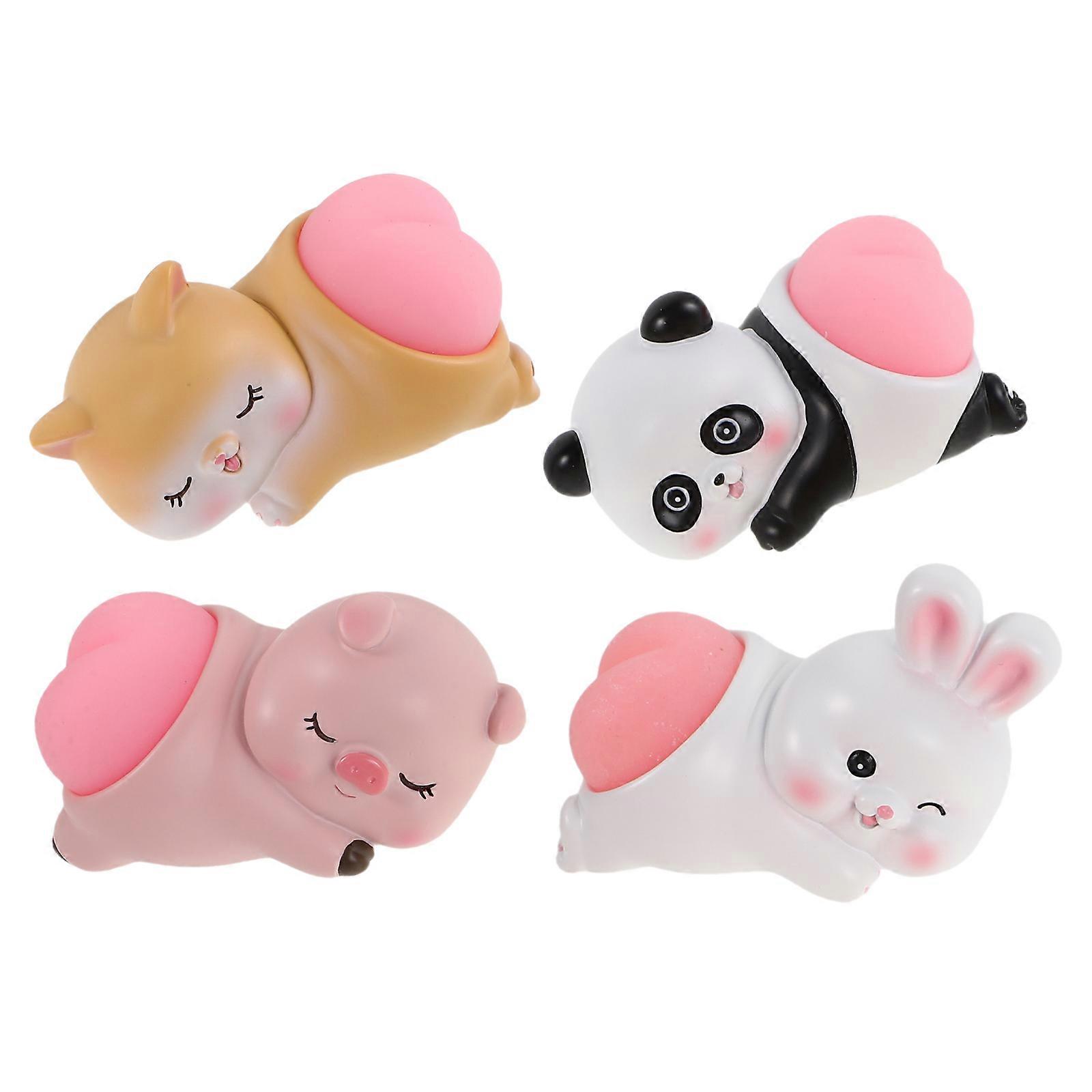 Desktop Ornament Resin Animal-Shaped Squeezing Toys 12Pcs for Office