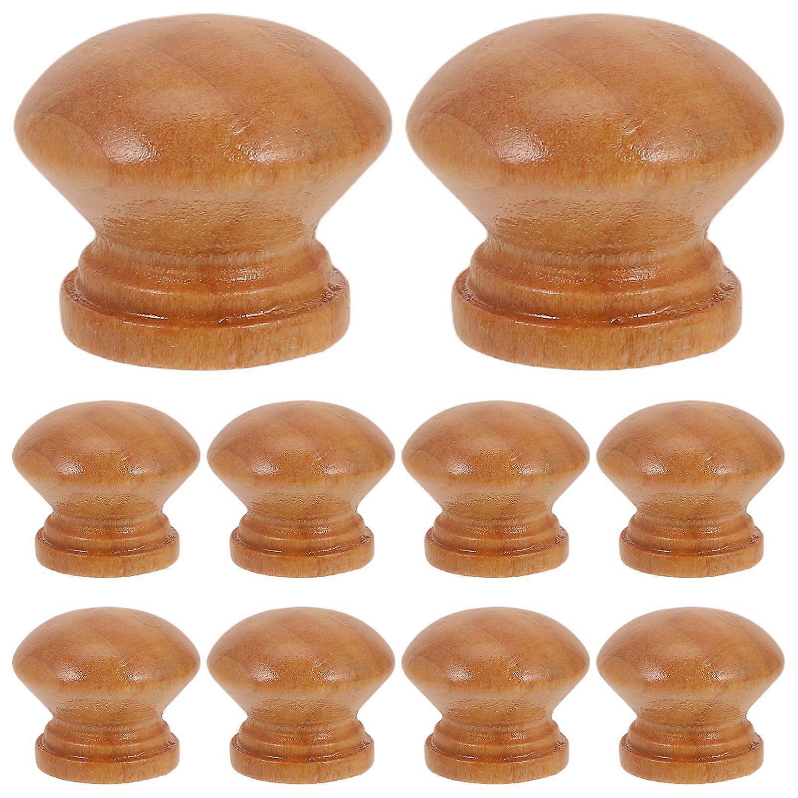 Wooden Drawer Knobs Mushroom Design for Drawer 40Pcs Solid Wood Pulls
