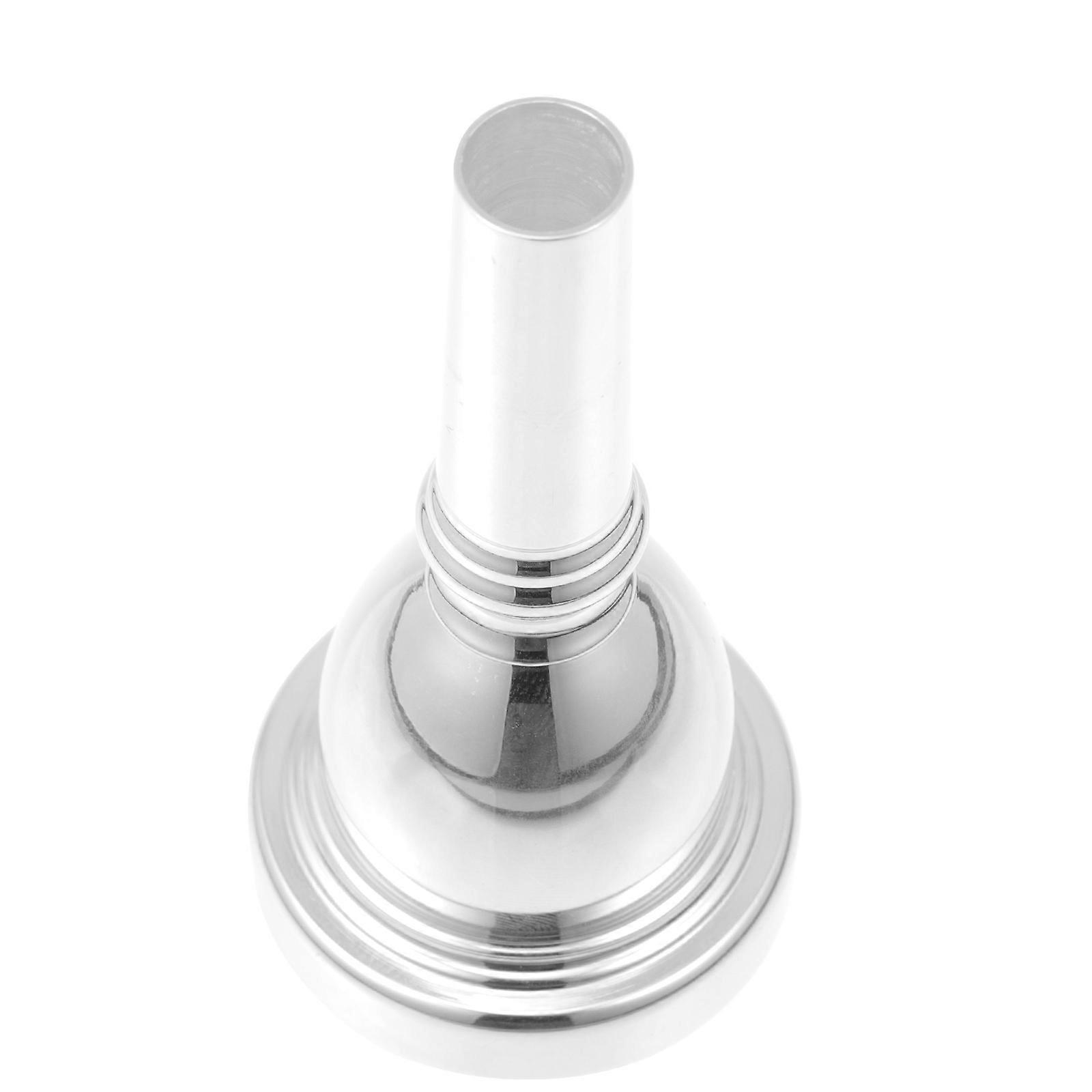 Silver Copper Tuba Mouthpiece for Brass Instrument 2Pcs Replacement Set