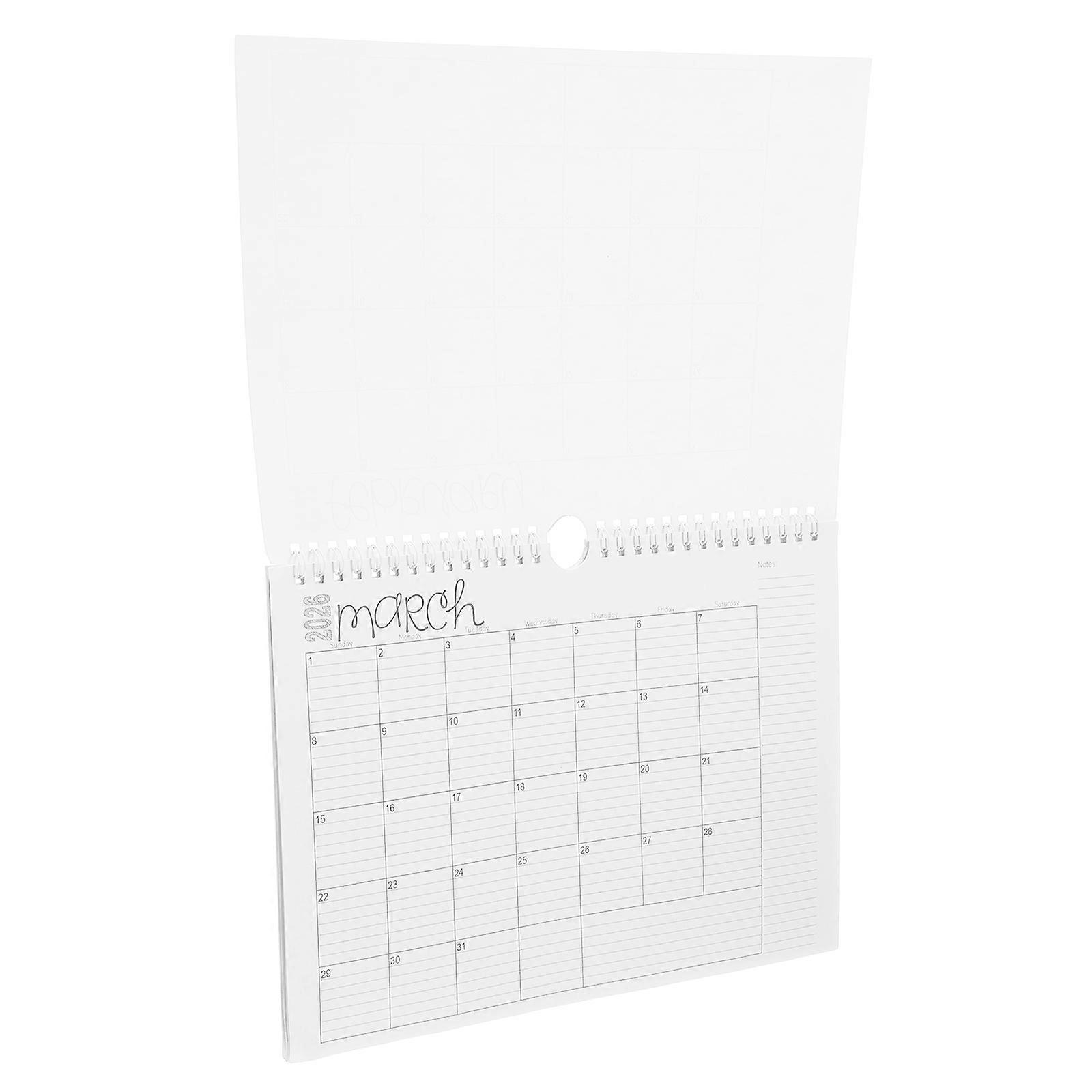 2026 Monthly Planner Wall Calendar for Home Use 5Pcs Spiral Binding