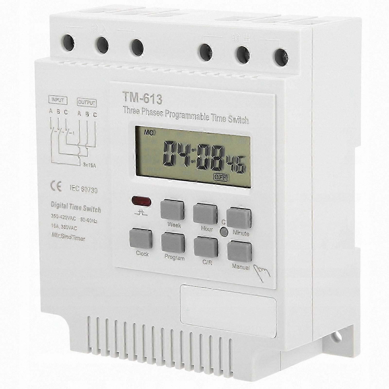 16A Three-Phase Timer Switch for Industrial and Commercial Use