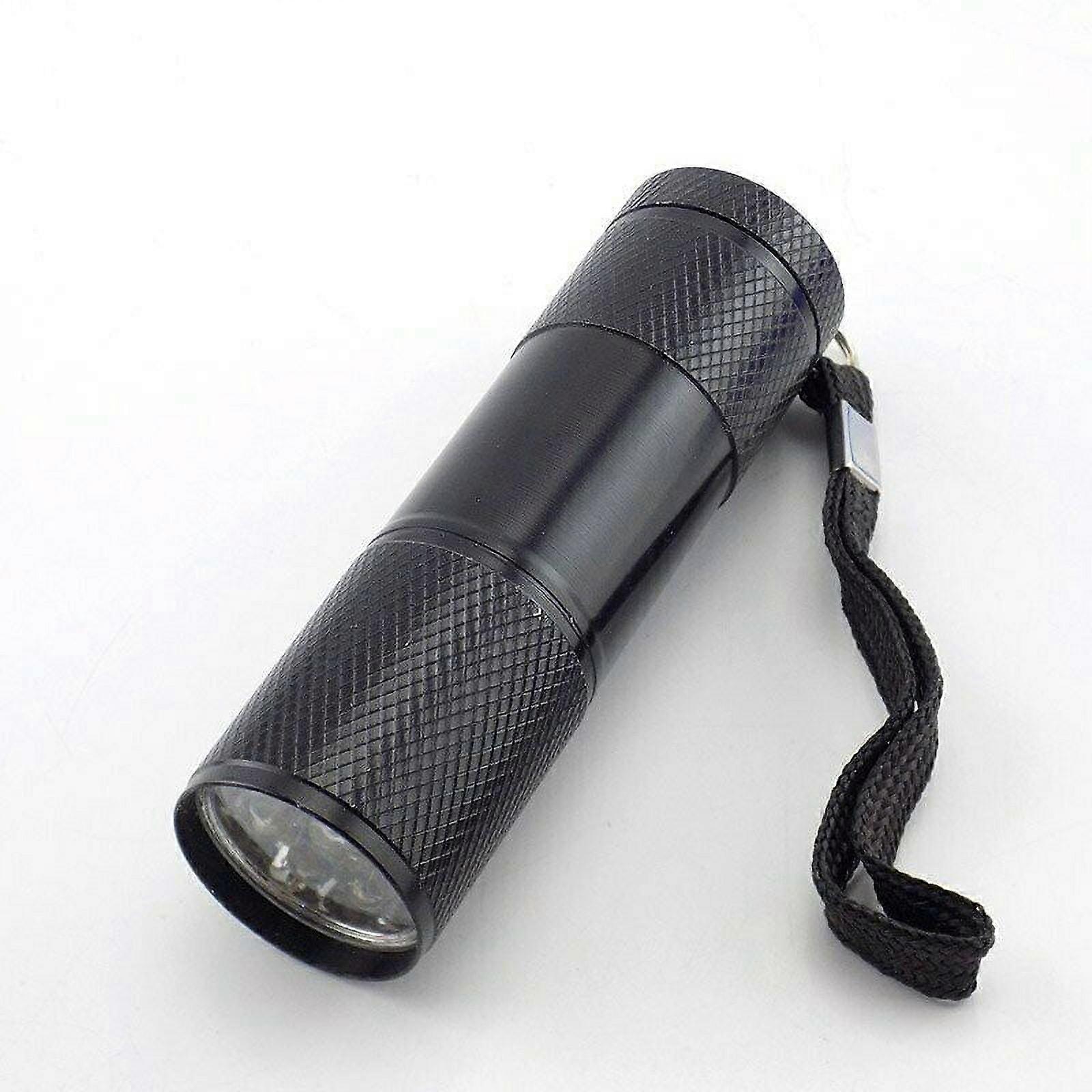 9-LED Mini Flashlight for Camping, Simyoung Mini Aluminum LED Flashlights Emergerncy Flight, (Black)