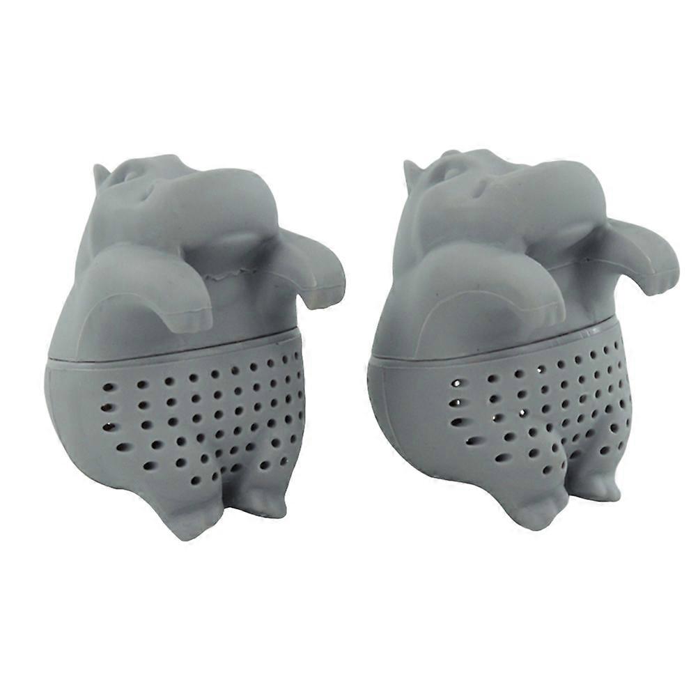 Hippo Tea Infuser Silicone Leaf Strainer for Brewing 3Pcs Grey Kitchen