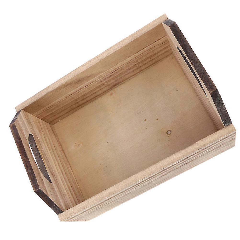 Storage Organizer Box Wooden Simple Design Desktop Organization 24.00X17.00X13.00cm 1Set