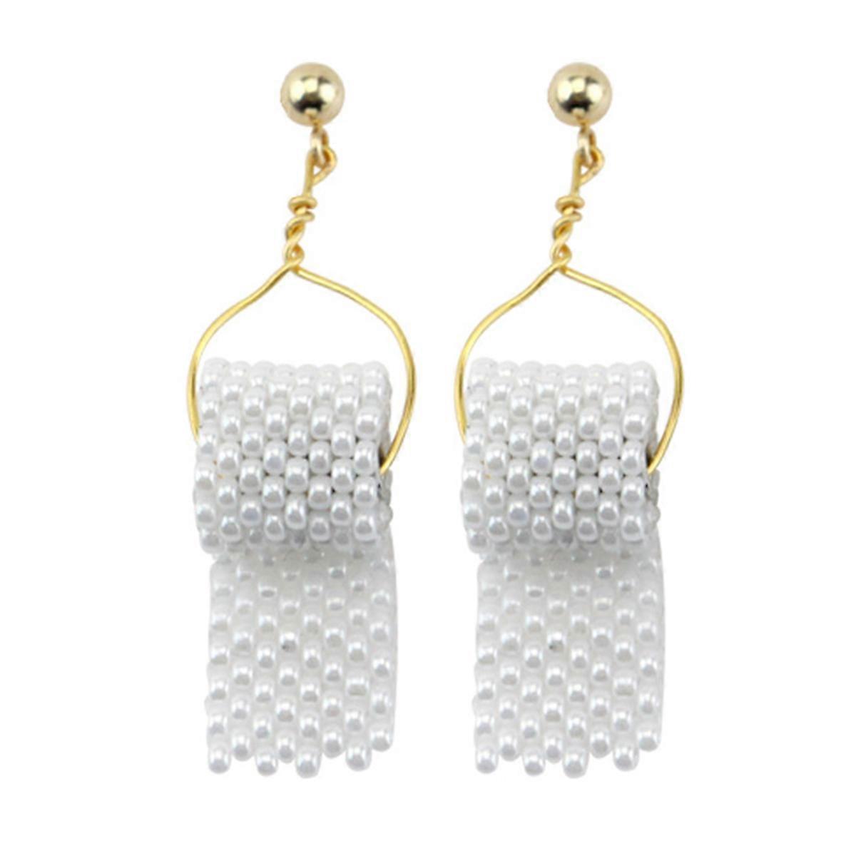 Women Earrings Set Creative Roll Paper Eardrop Decoration 2Pairs