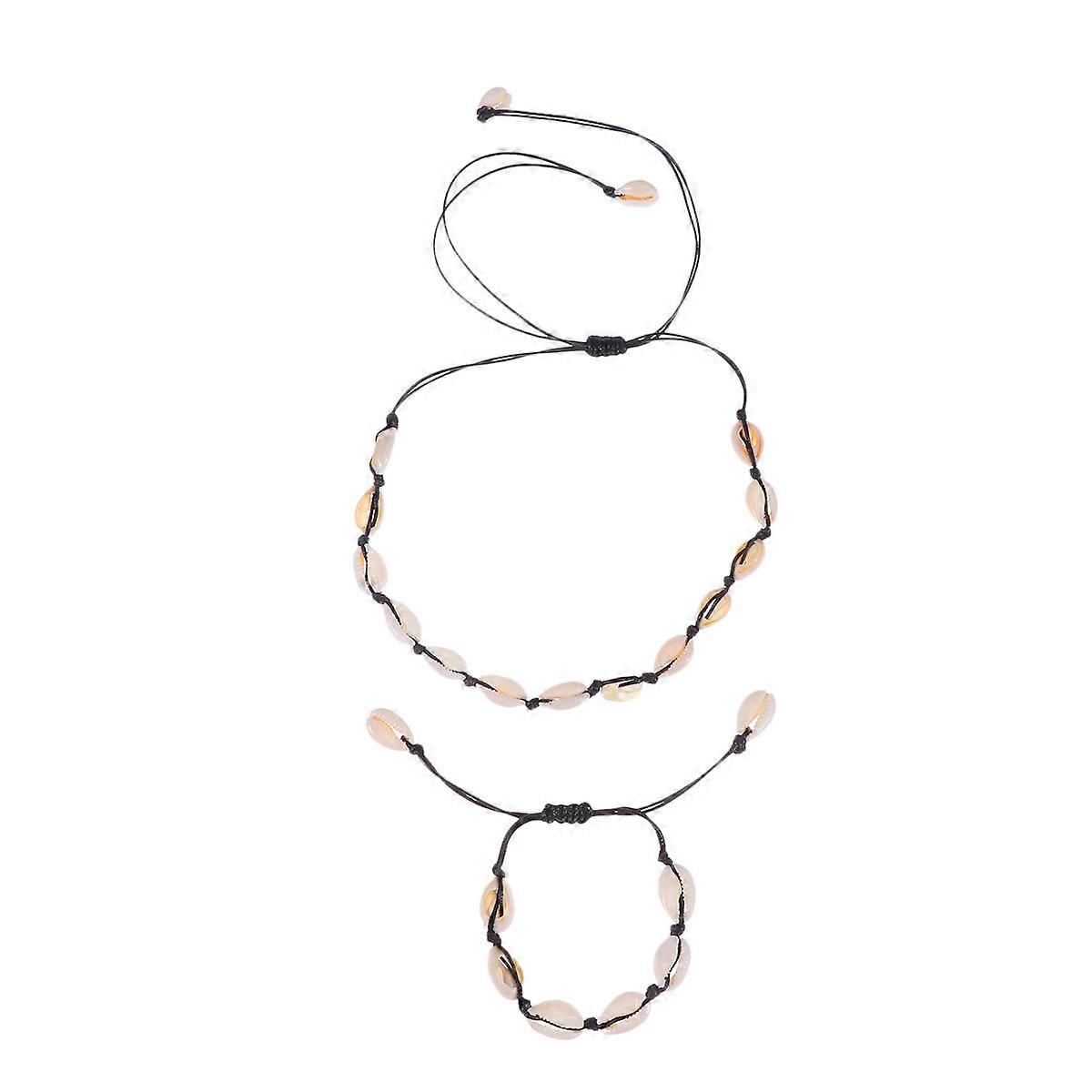 Puka Shell Choker Necklace Set for Unique Look in Black
