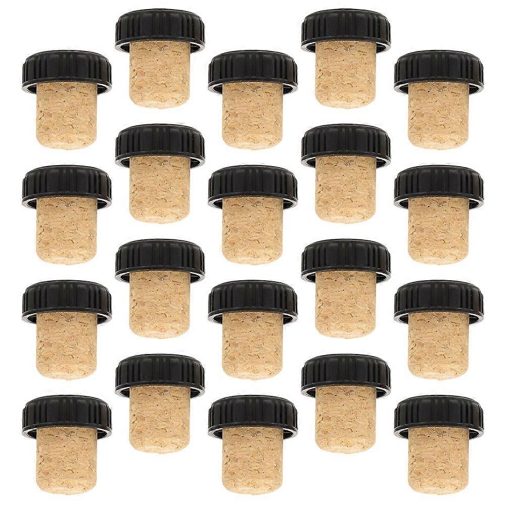 Plugs For Bottles 20Pcs Corks Maintain Freshness For Beer Bottles 3.00X2.80X2.80CM Black Color Material