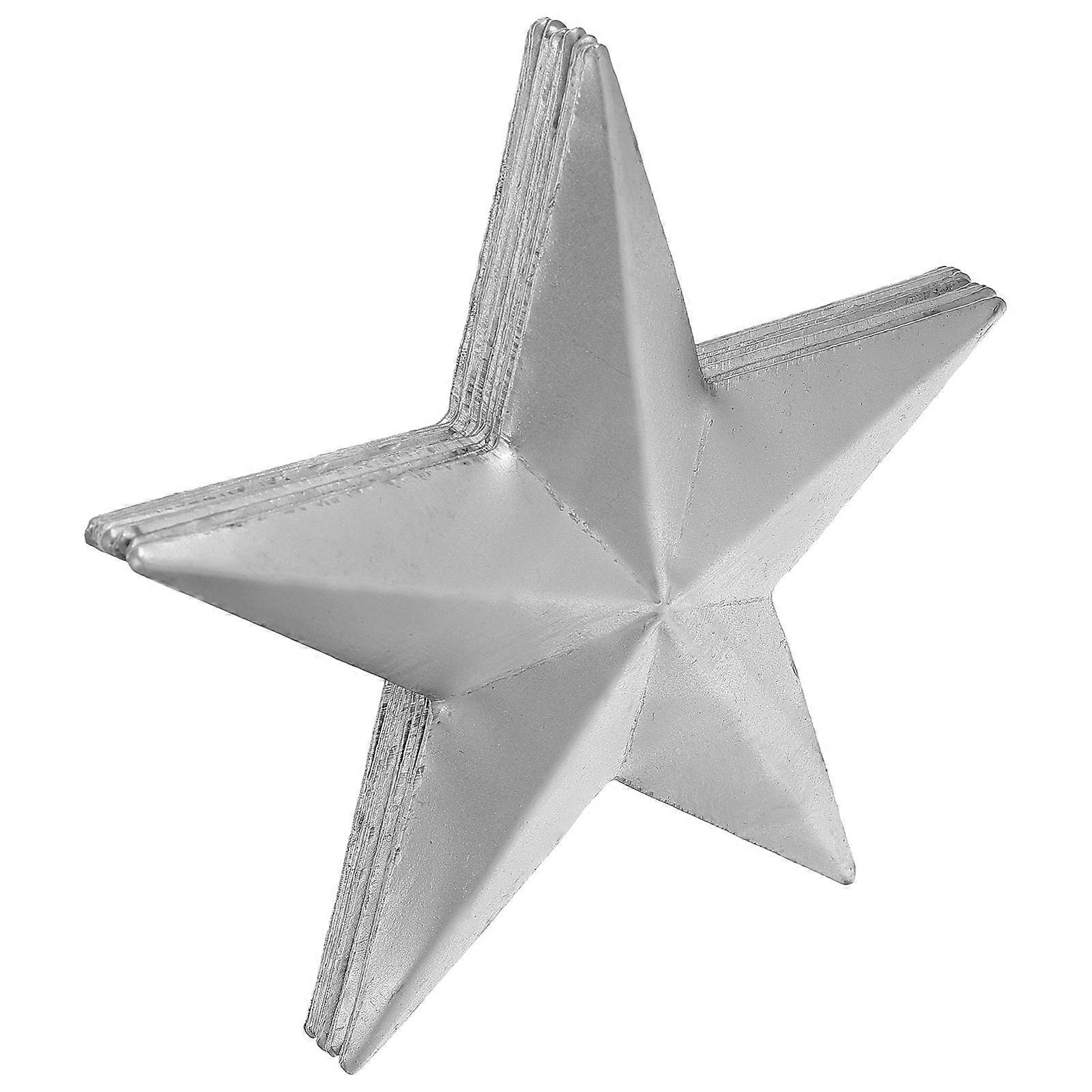DIY Relief Mold Five-Pointed Star Iron Art for Crafting 40Pcs Silver