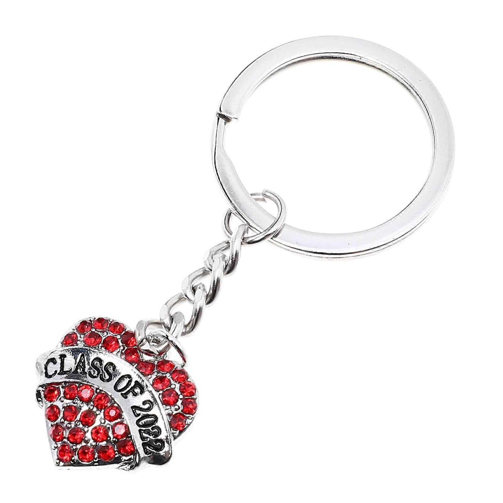 Peach Heart Alloy Key Chain for Graduation Gift with Class of 2022 Charm