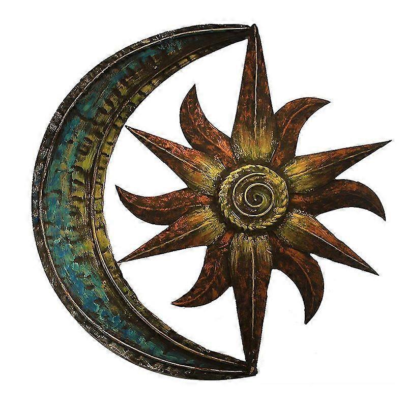 Minglan Sun And Moon Wall Decor Celestial Themed Statue Hanging Metal Artistic Ornament For Home
