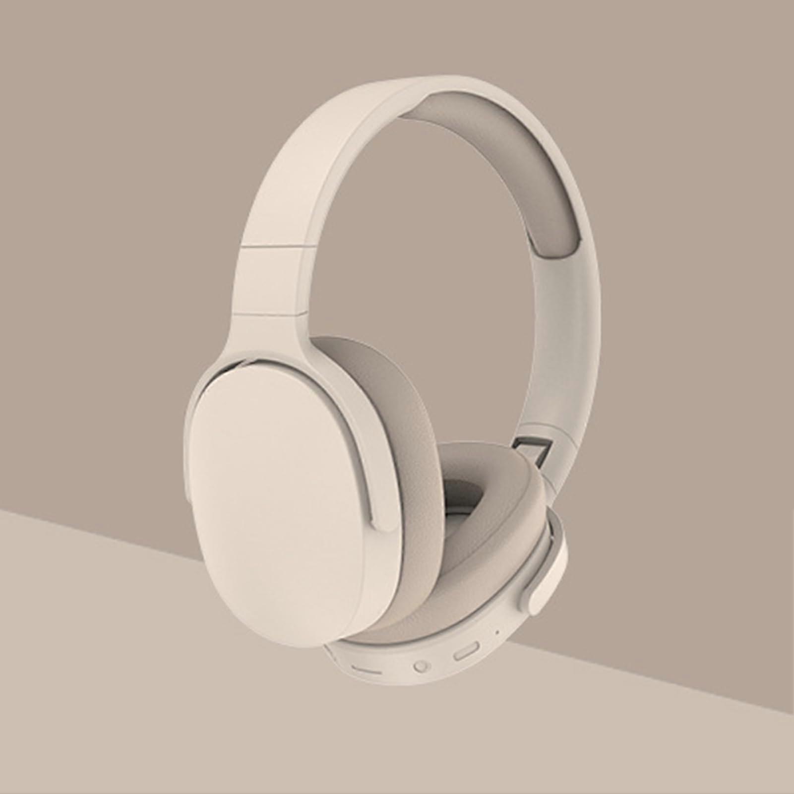 Wireless Bluetooth Headphones OverEar 10H Playtime HiFi Stereo Bluetooth 5.1 Foldable Beige