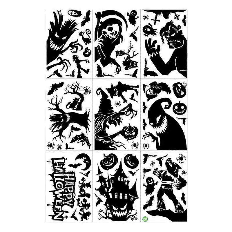 Halloween Window Sticker, Spooky Window Stickers,9 Sheets