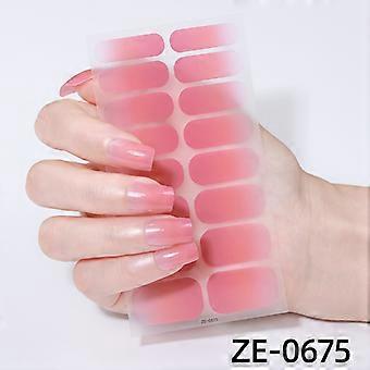 Nail Polish Film Stickers, 16 Finger Gradient Nail Stickers, Simple Nail Art Stickers with Nail File