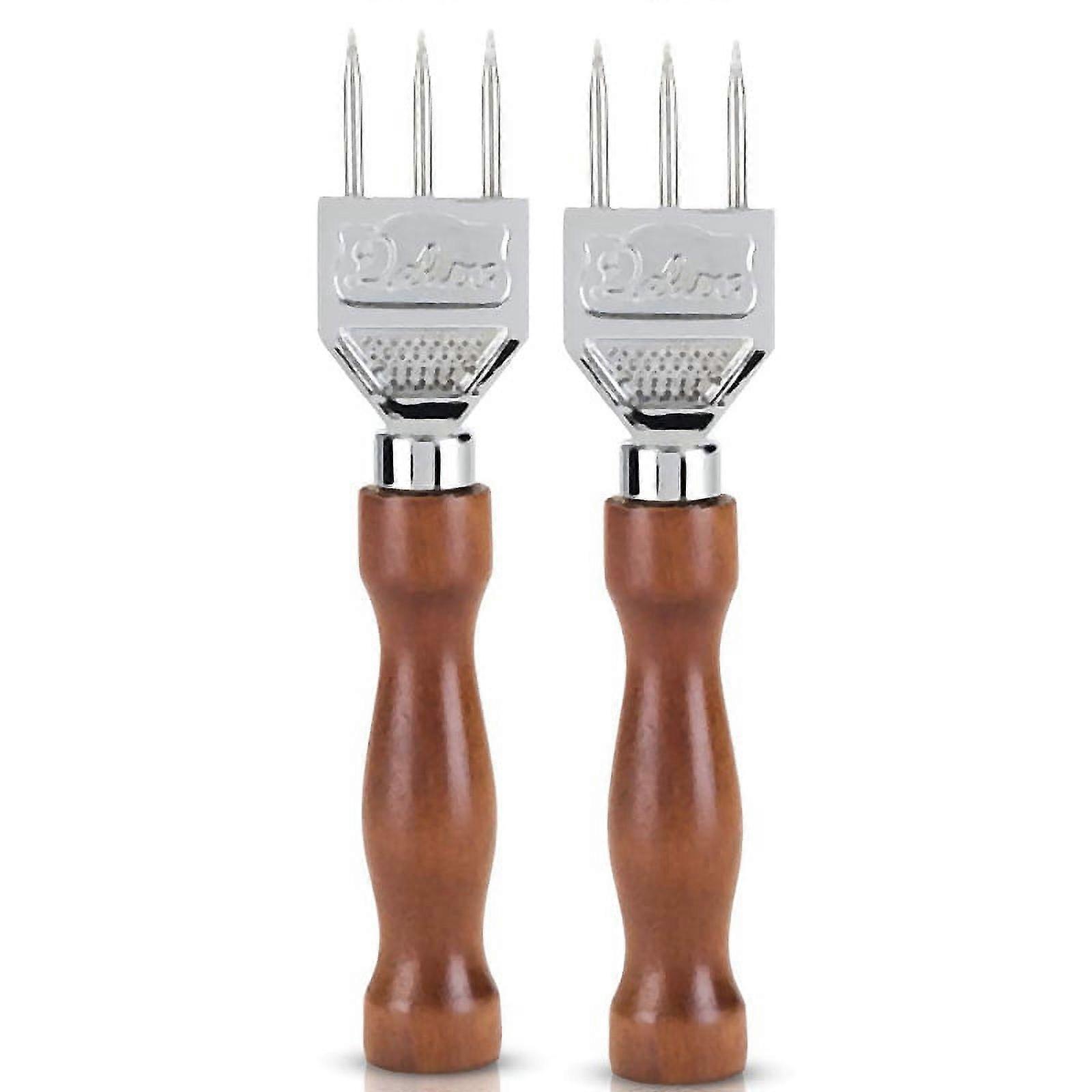 2X Ice Pick - Sturdy Ice with Solid Wood Handle,Three Pronged Ice Crusher for Cocktail Bartender