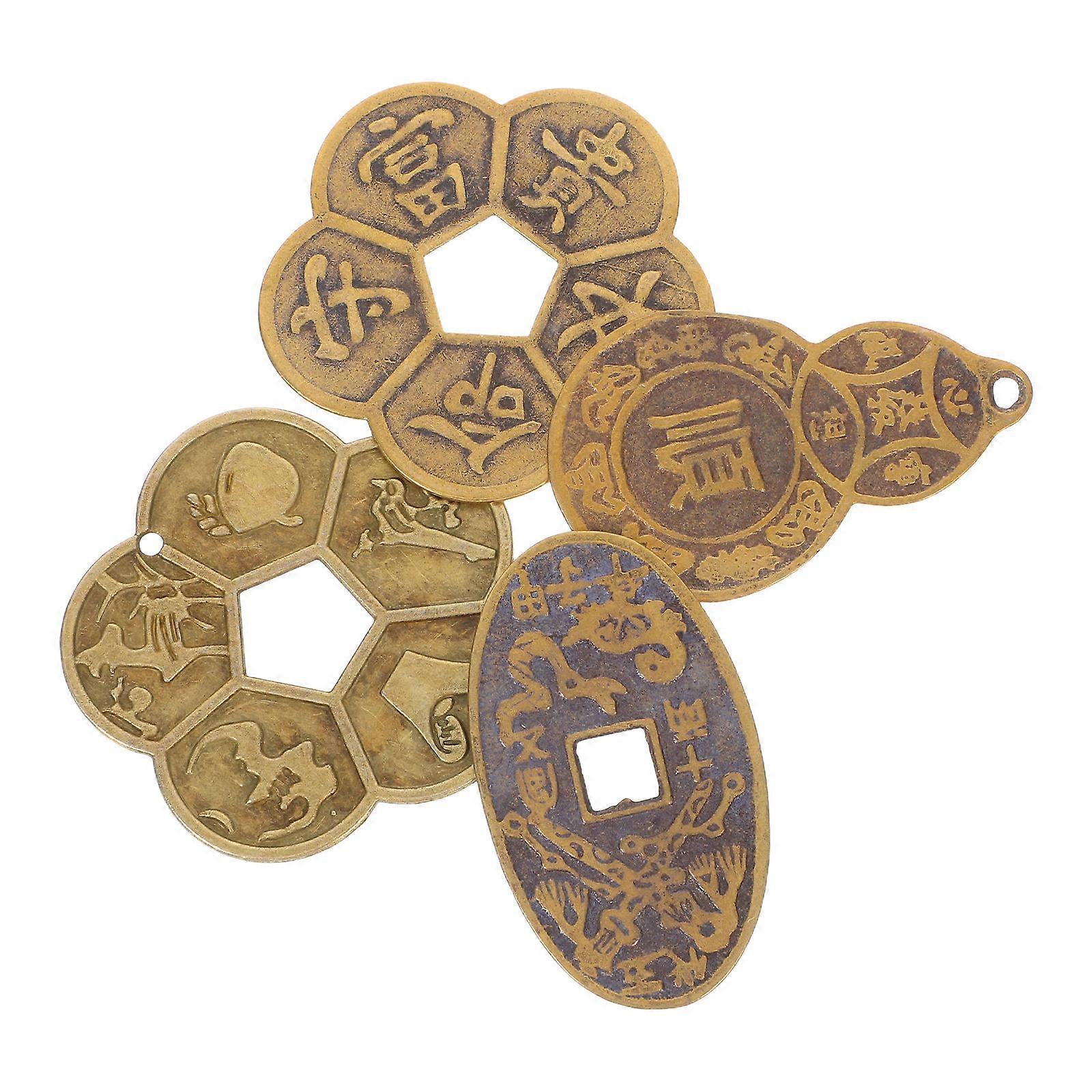 Decorative Brass Coin Fortune Telling Coins for Divination 8 Pieces