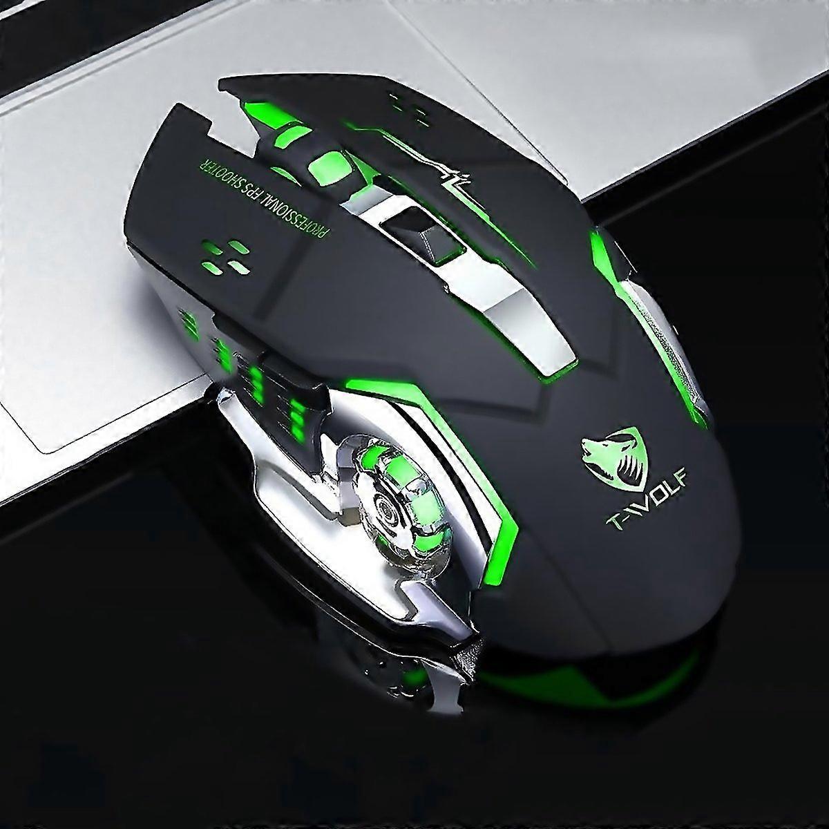 Souris de jeu sans fil Twolf Q13 24 GHz 6 touches RVB à lumière colorée