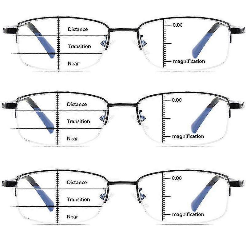 3 حزمة الذكية ثنائية البؤرة نظارات القراءة التقدمية الرجال والنساء المضادة للضوء الأزرق