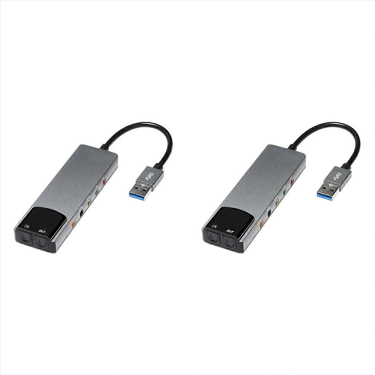 6-In-1 Sound Card 5.1 USB External Sound Card Audio Converter