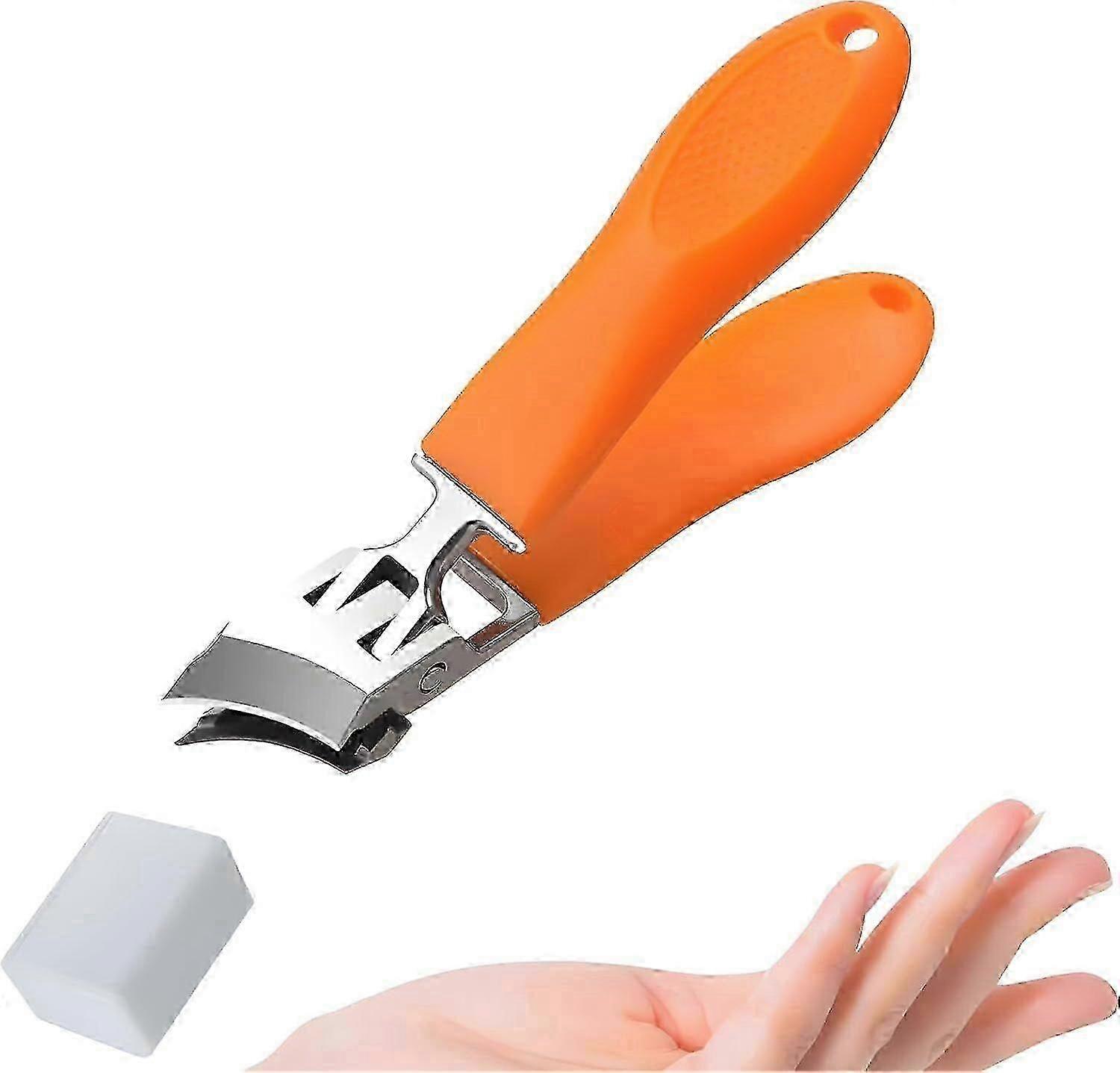 Wide Jaw Anti-Splash Slanted Nail Clipper by Acssart -- ZZ1, Curved Design for Perfect Trimming