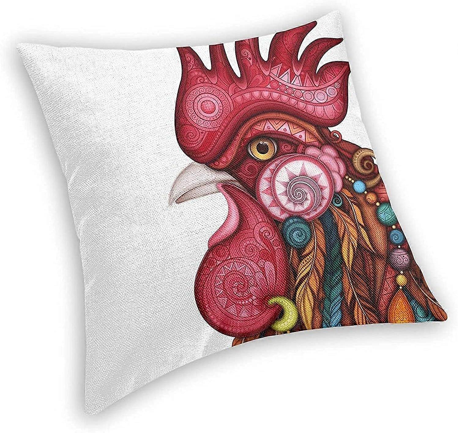 v1120部族のオンドリのデザインバラエティフェイスタオルスクエア枕ケーススローデコレーション枕車のクッションカバー45cmx45cm -TB1120 ij1120