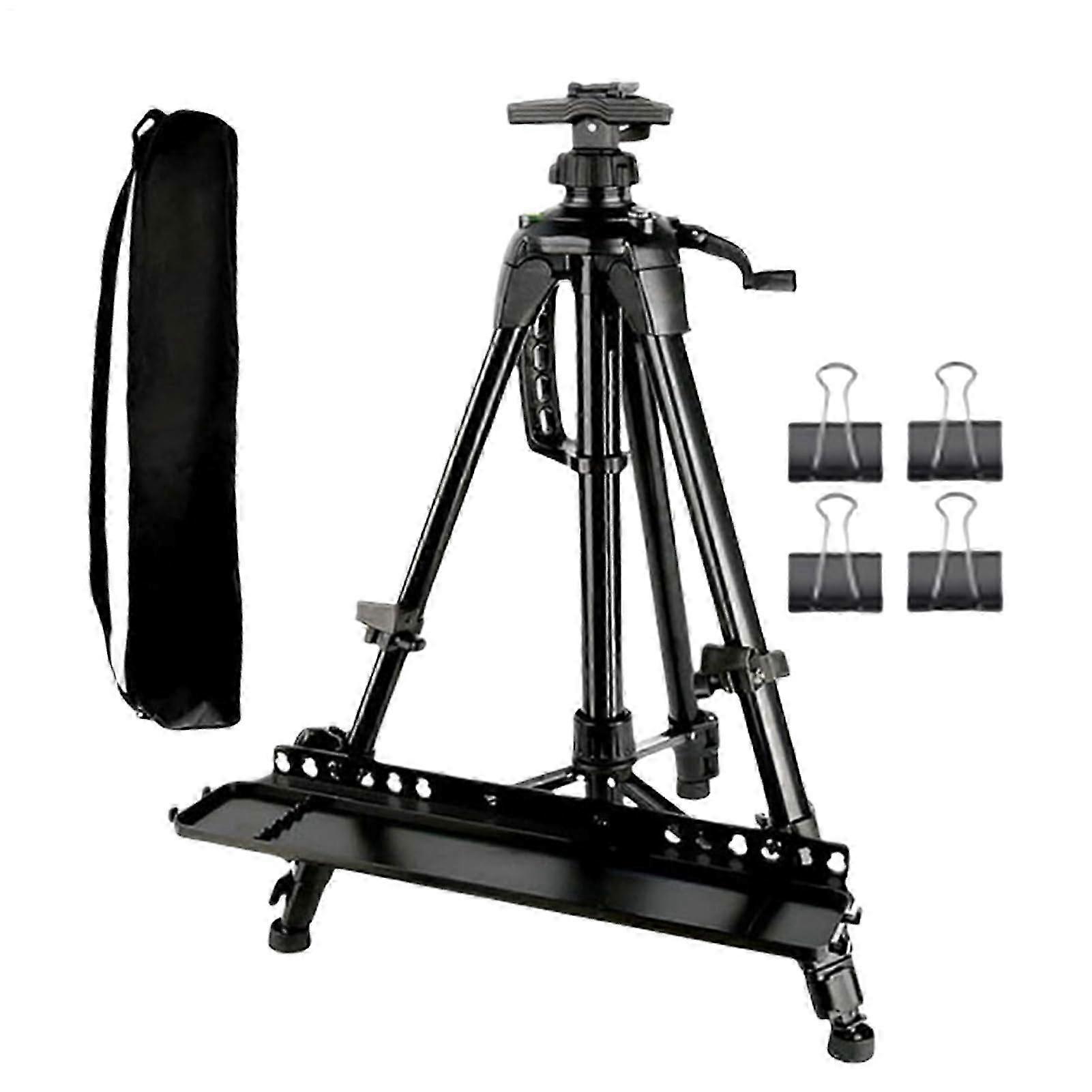 25-26 Tripod Easel with Adjustable Height Foldable Metal with Paint Tray Canvas Holder for Indoor and Outdoor Use