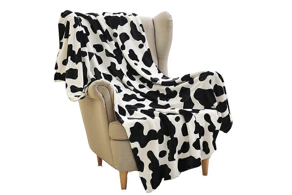 Soft Cow Print Blanket for Couch Bed and Travel