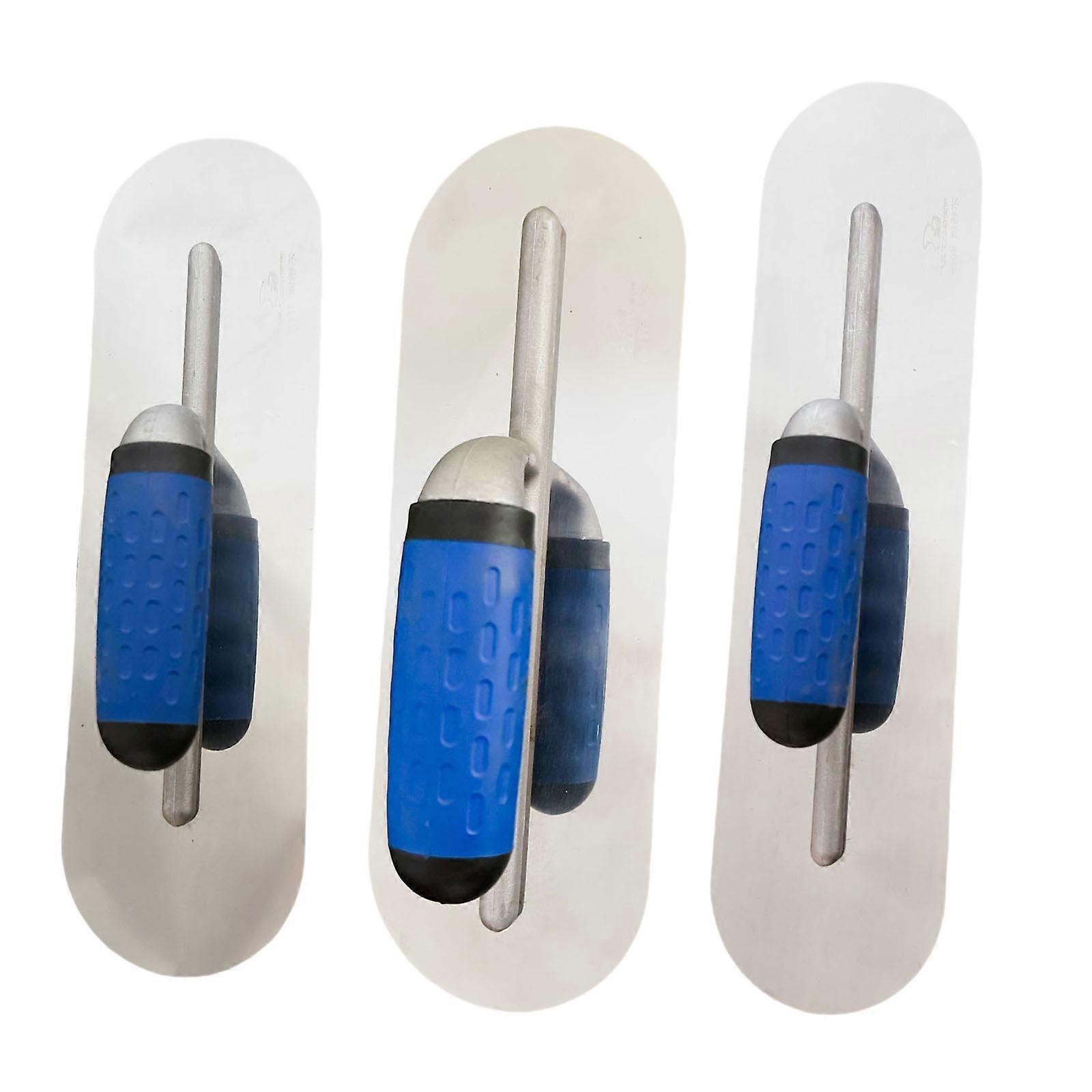 Multipurpose 3 Piece Rounded Corner Plastering Trowel Kit Stainless Steel Pool Trowel Set with Ergonomic Grips Handles Multicolor