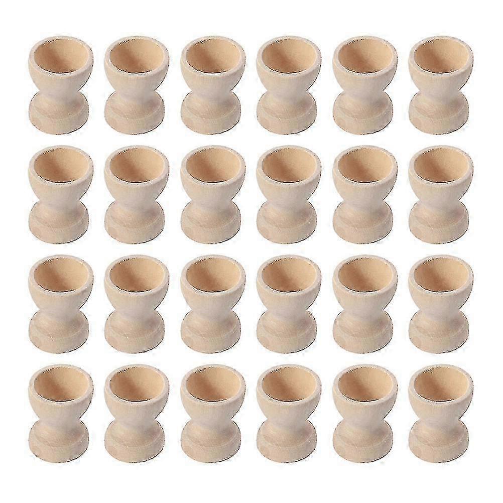 24pcs Wooden Egg Holders For Easter Home Decor