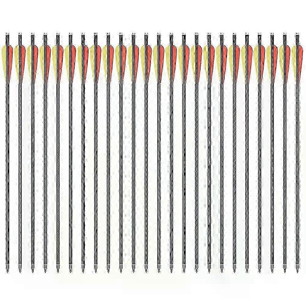 12PCS Crossbow Arrows 16/20inch Hunting Archery Mixed Carbon Arrow with 4 Vanes Replaced Arrowhead Tip