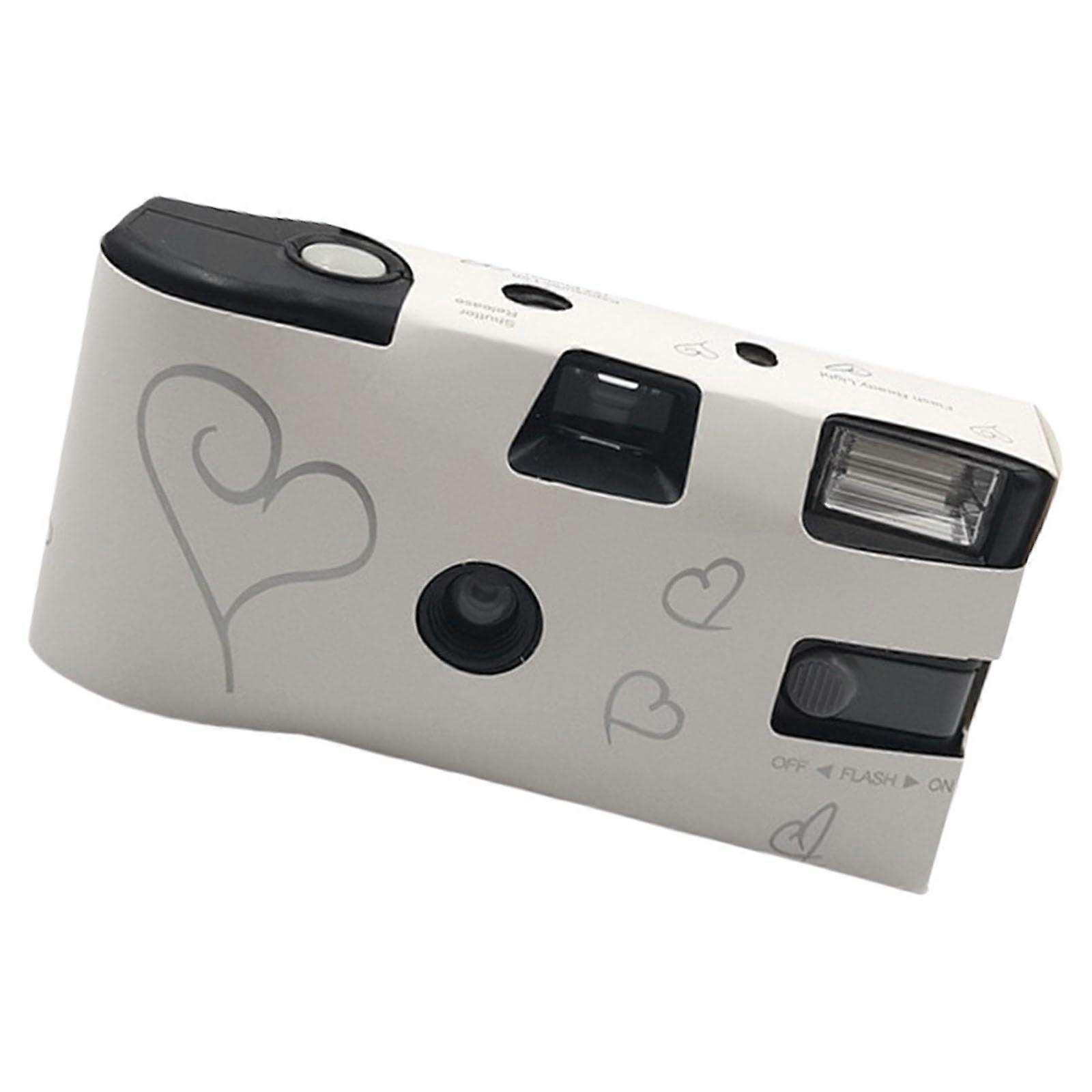 Retro 35mm Single Time Use Camera With Built In Flash Color Films Included For Weddings And Parties Vintage Style