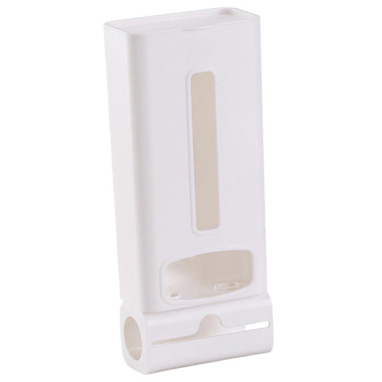 Wall Mounted Trash Bag Holder  Plastic Dispenser Space Saving Kitchen Organizer No Punch Installation