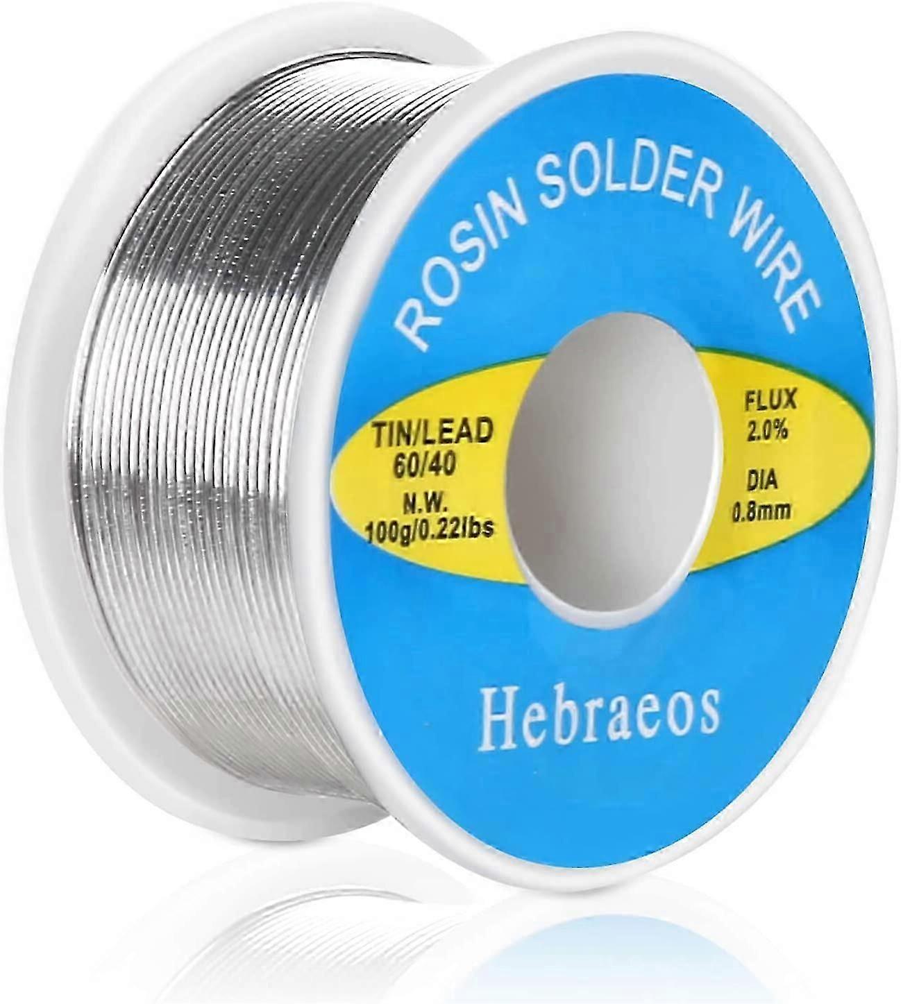 はんだ線、0.8mm 60/40錫鉛ロジンコアはんだ電気はんだ付け用100g / 0.22lbs)