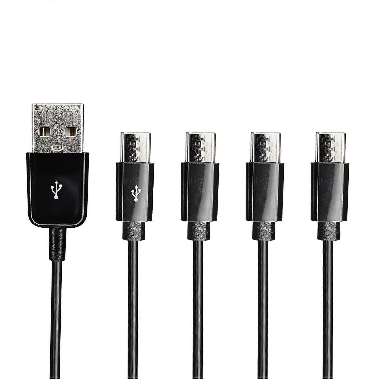 USB Type C Splitter Charging Cable,1ft 4 in 1 Multi Charging Cable, USB A to 4 x