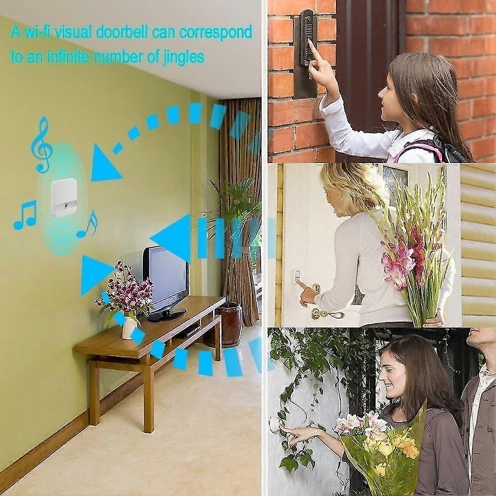 Wireless WiFi Doorbell Dingdong Receiver For Smart Chime Ring Video Door-Bell EU standard